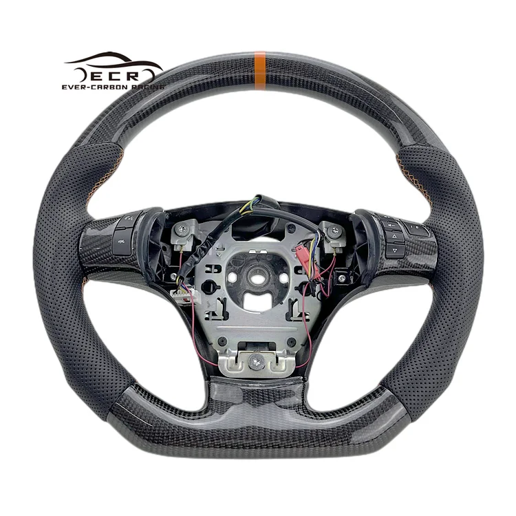 Ever-Carbon Racing ECR Personal Tailor Perforated Leather Carbon Fiber Steering Wheel For Llave Para Corvette C6