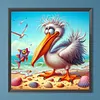 Diamond Painting -DIY Round Drill Seaside Pelican(40x40cm)
