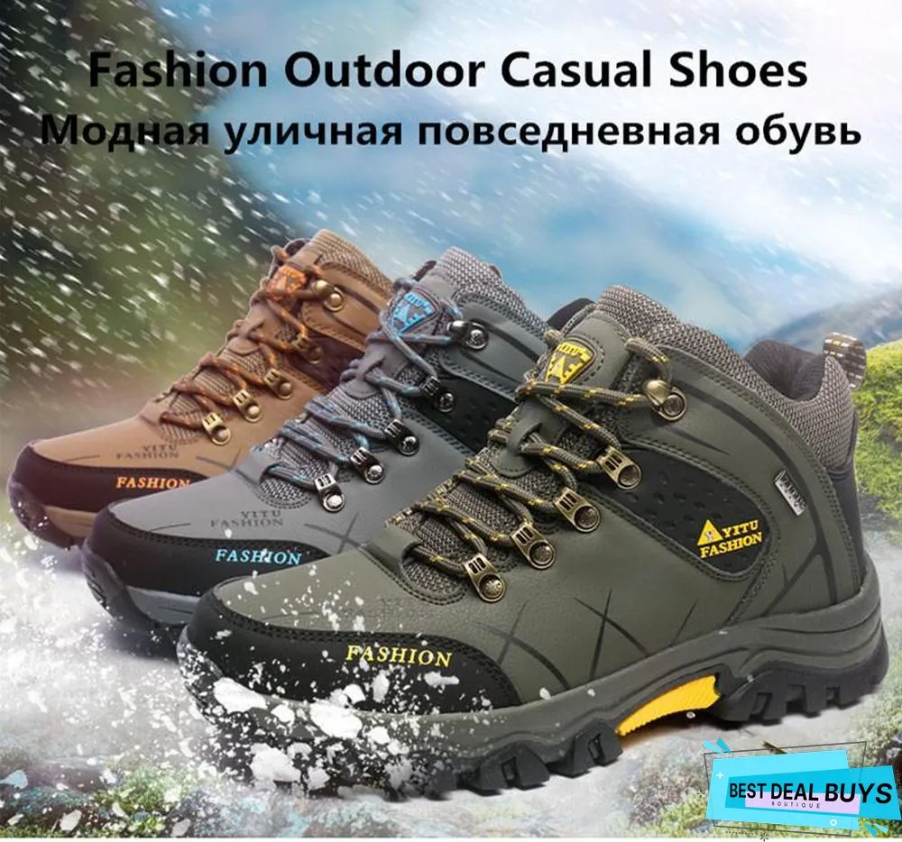 Men Winter Snow Boots Super Warm Men's Boots Waterproof Sneakers Outdoor Male Hiking Boots Work Shoes