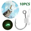10pcs Luminous Live Shrimp Fixing Hook Metal Barbed Fishhook Live Shrimp Hooks