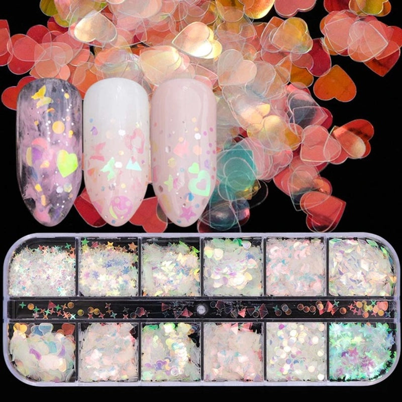 Nail Sequ Glitter Online Red Hot Boxed Nail Glitter Gathered Aurora Laser Sequ Boxed