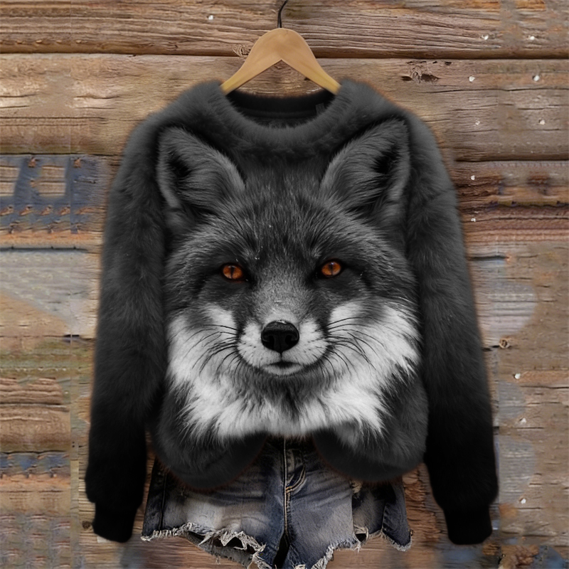 Forest Fox Inspired Cozy Plush Sweatshirt wearshes