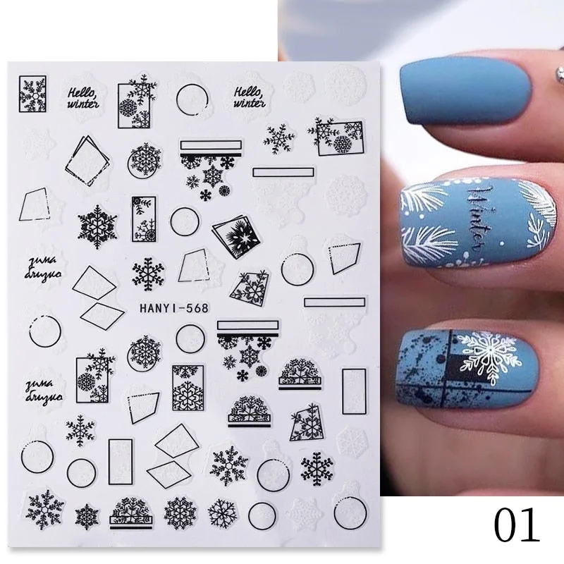 Dandelion Flower 3D Nail Stickers Women Face Abstract Butterfly Image Sexy Girl Christmas Slider Design Polish Nails Art Decals-Nail Inspo