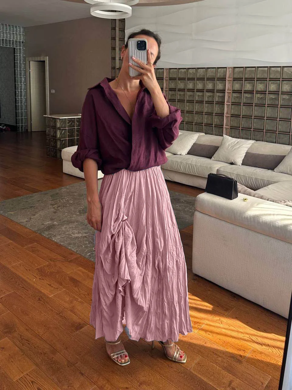 Athvotar Athvotar Spring And Autumn New 100 Folded Wrinkles Skirt Hot Soft Half Dress In Wind