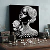 DIY Pearl Painting Rose Woman for Home Wall Decor with Frame(25x25cm)