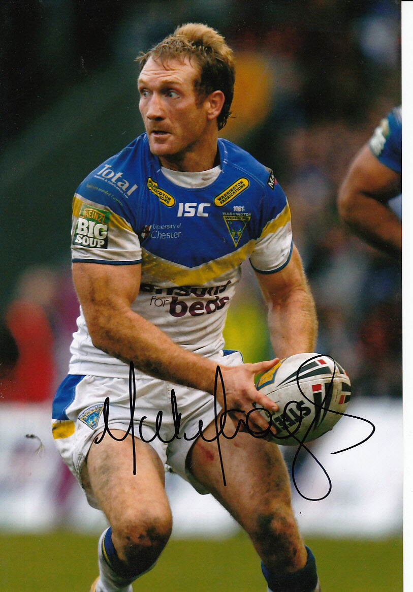 Warrington Wolves Hand Signed Michael Monaghan 12x8 Photo Poster painting 1.