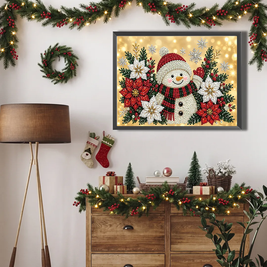 Pearl Painting Kit for Adults Christmas Snowman 15.75x11.81in