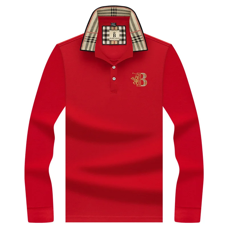 Autumn long sleeved fashionable and fitted men's polo shirt