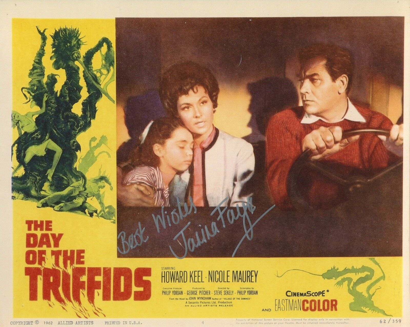 The Day of the Triffids movie 8x10 Photo Poster painting signed by Janina Faye - UACC DEALER