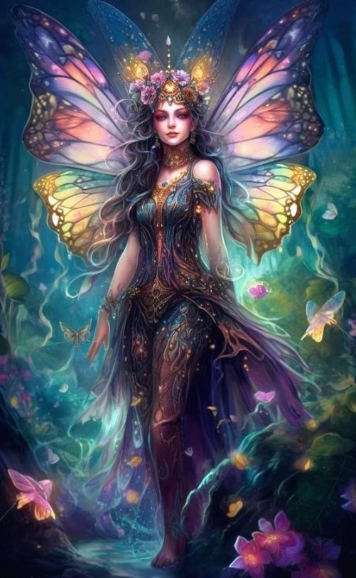  Butterfly Fairy 40*65CM (Canvas)AB Round Drill Diamond Painting gbfke
