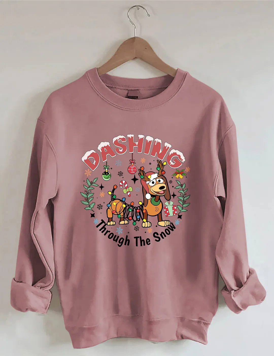 Dashing Through The Snow Slink Dog Sweatshirt