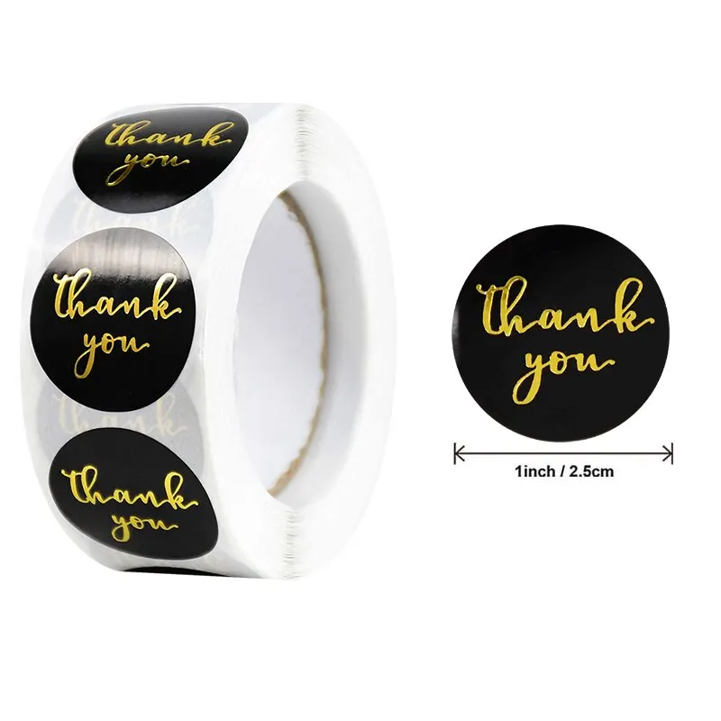 500pcs 1inch Thank You Stickers Round Seal Label Stationery Stickers Wedding Birthday Party Decoration Handmade Christmas Gifts