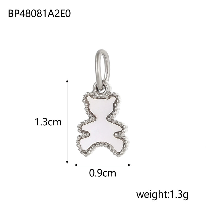 1 Piece 9*13mm 9 * 15mm 304 Stainless Steel Acrylic Shell Bear Pendant Jewelry Accessories