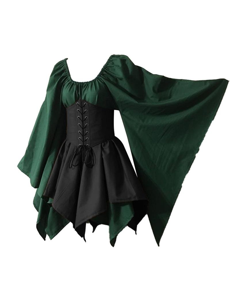 Halloween Party Cosplay Women Medieval Fairy Costume Corset Dress Traditional Irish Dress