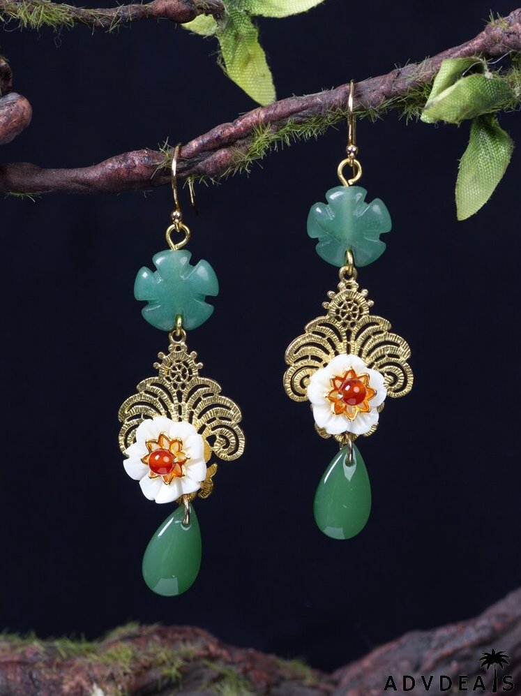Flower Decor Drop Earrings