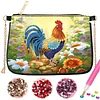 (US Local)Special Shape Rooster 5D DIY Diamond Painting Clutch Bag for Women Girls