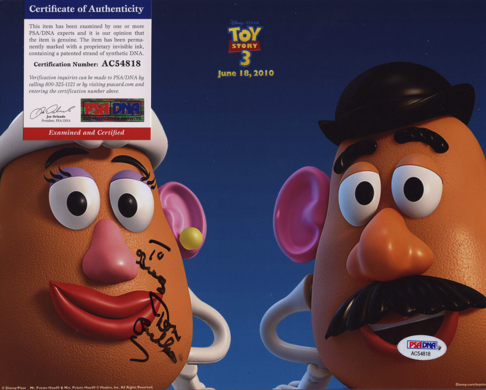 DON RICKLES Signed Autographed 8x10 Photo Poster painting PSA DNA Toy Story 2 Mr. Potato Head