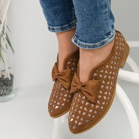 2021 Summer Loafers Bowtie Women Flats Pointed Toe Spring Shoes For Woman Platform Female Slip On Fotwear Women's Plus Size