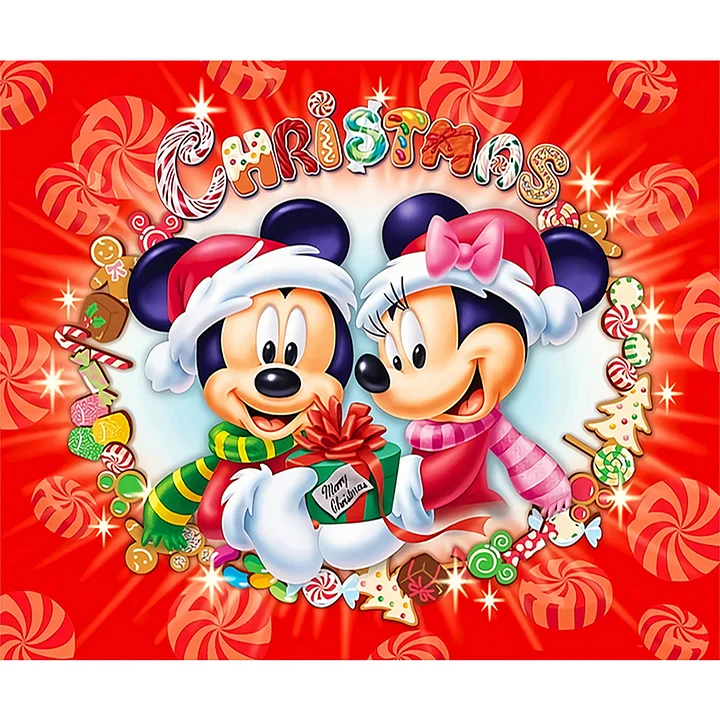 Diamond Painting - Full Round - Christmas Mickey Mouse (60*50CM)