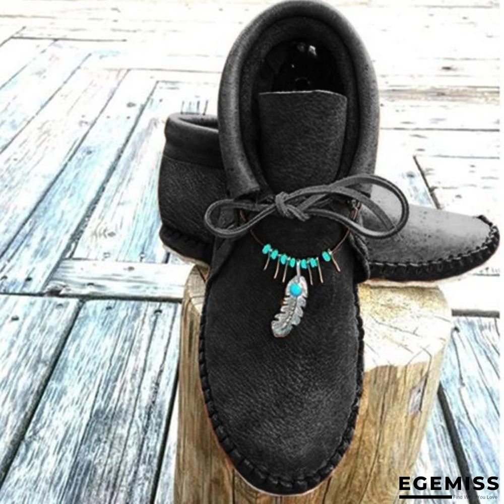 Boho Flat Heel Daily Boots | EGEMISS