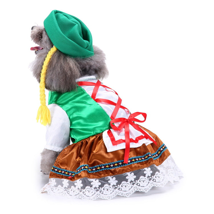 Christmas/Halloween Waitress Dog Puppy Costome Pet Supplies (With Hat)