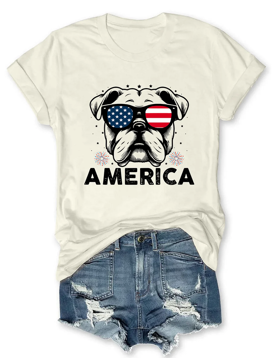 Bulldog America 4th Of July T-shirt