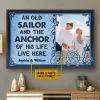 Personalized Photo/Name: Sailor Old Couple Husband Wife Anchor Of His Life Vintage Metal Sign//Wooden Signs