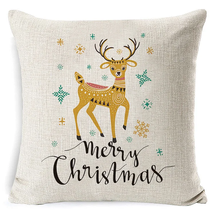 2 Pieces Linen Christmas White Household Pillowcases