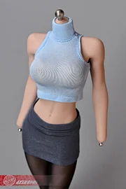 1/6 Female figure tight-fitting shoulder-cut T-shirt bottoming vest clothing model for 12 inch action figure accessories-aliexpress