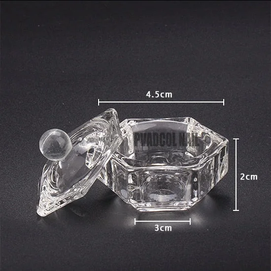 Crystal Dappen Dish Glass Liquid Powder Container Professional Glitter Pigment Holder Matte Design Cup Nail Manicure Equipment-Nail Inspo