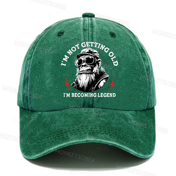 I'm Not Getting Old I'm Becoming Legend Washed Baseball Caps