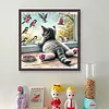 Cat And Bird By Window-11CT Stamped Cross Stitch 40*40cm/15.75*15.75in tapestrymarket