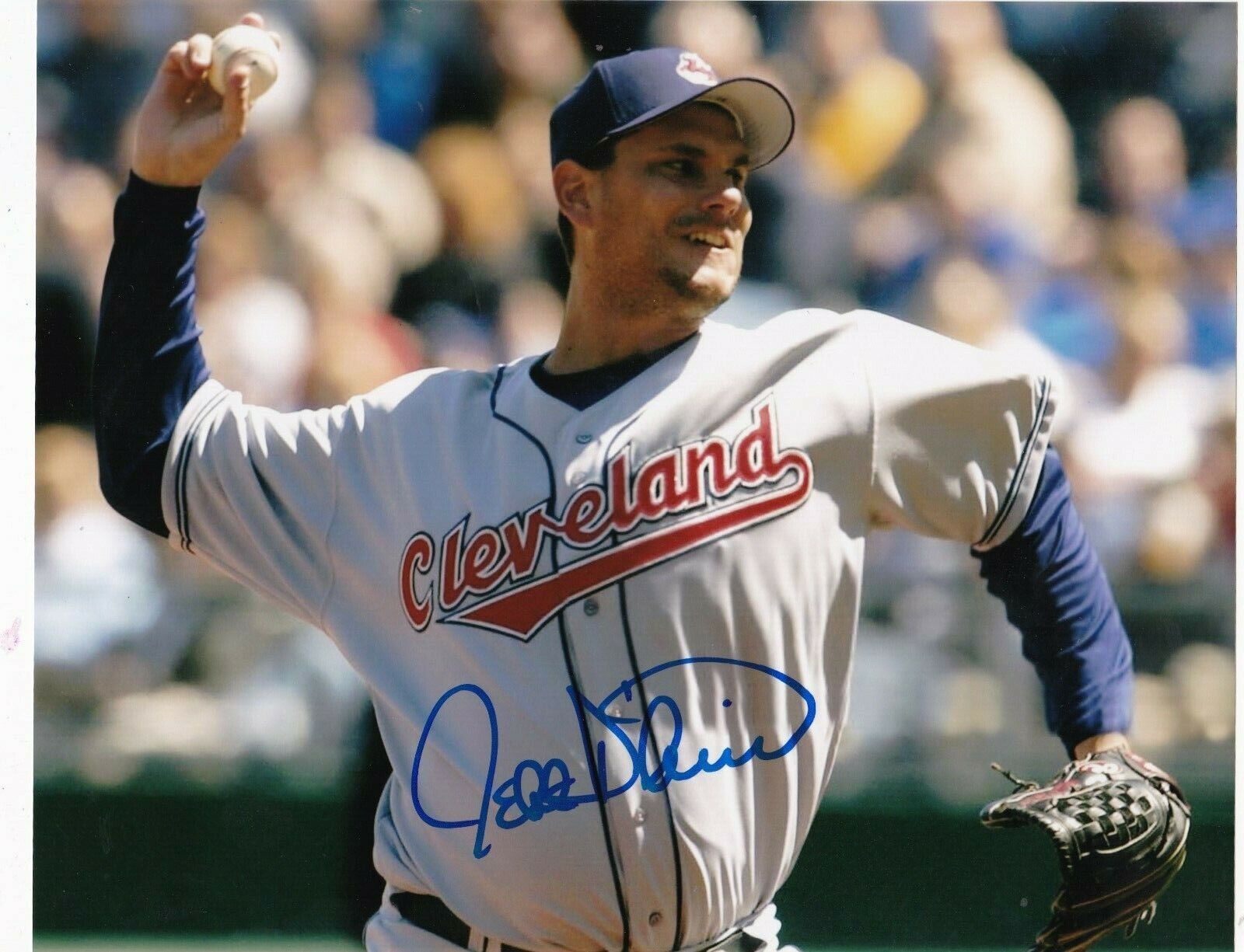 JEFF D'AMICO CLEVELAND INDIANS ACTION SIGNED 8x10