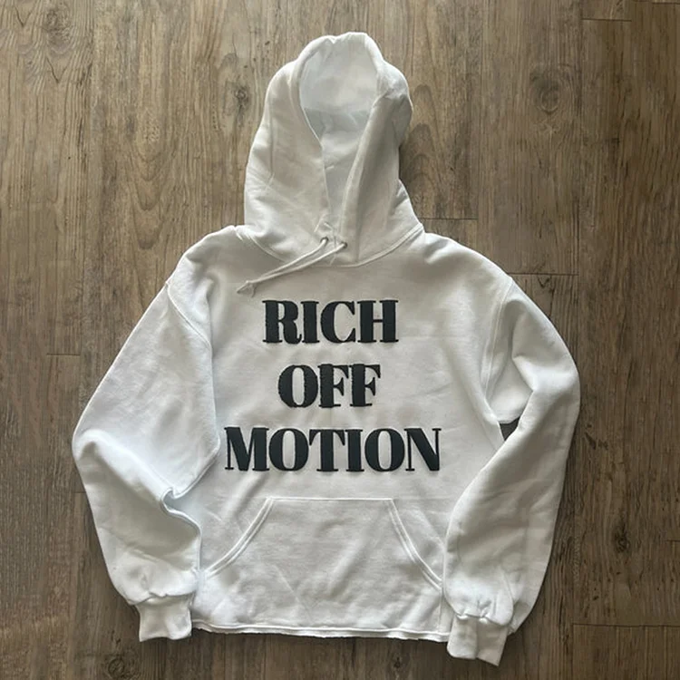 Vintage Rich Off Motion Print Hooded Sweatshirt SOPULA