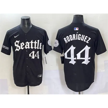 Youth Seattle Mariners #44 Julio Rodriguez Black "Deep Sea Gothic Edition" Vapor Premier Limited Stitched Baseball Jersey