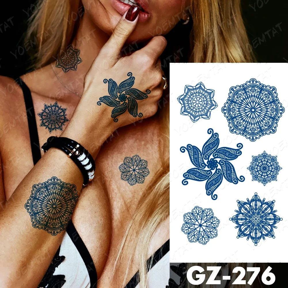 Juice Lasting Ink Tattoos Body Art Waterproof Temporary Tattoo Sticker Geometric Coordinates Tatoo Arm Fake Number Wing Tatto