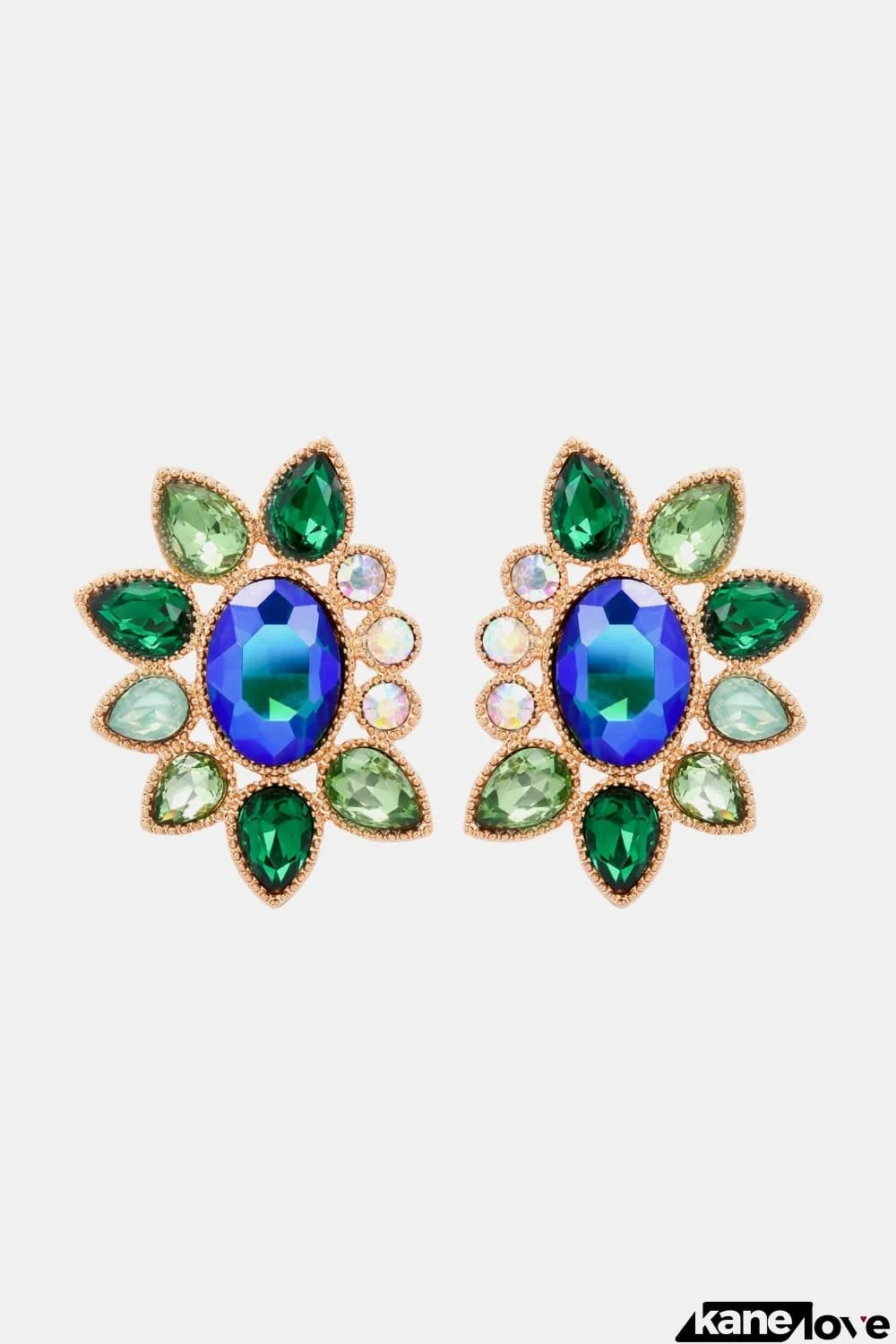Geometrical Shape Glass Stone Dangle Earrings