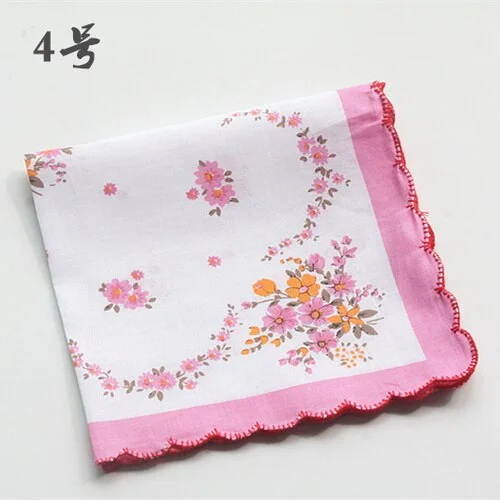 Handkerchiefs Women Soft Floral Printing Cotton Elegant Classic Pockets Square Handkerchief Womens National Style Simple Trendy