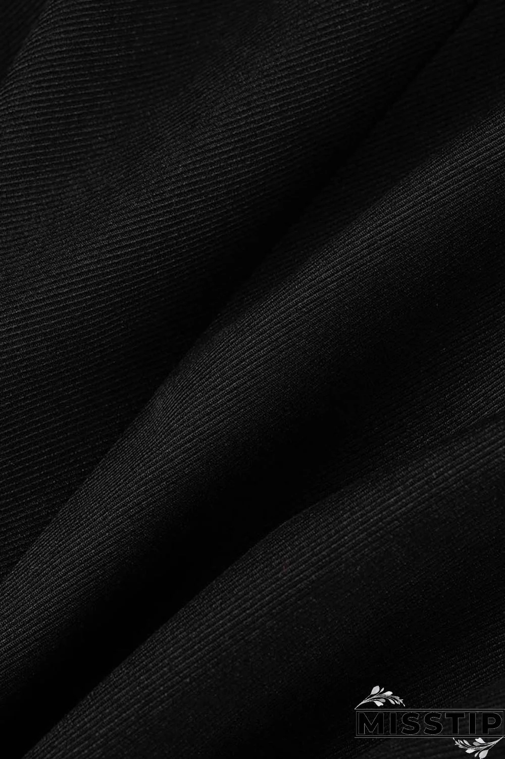 Black Casual Solid Patchwork Turn-back Collar Outerwear