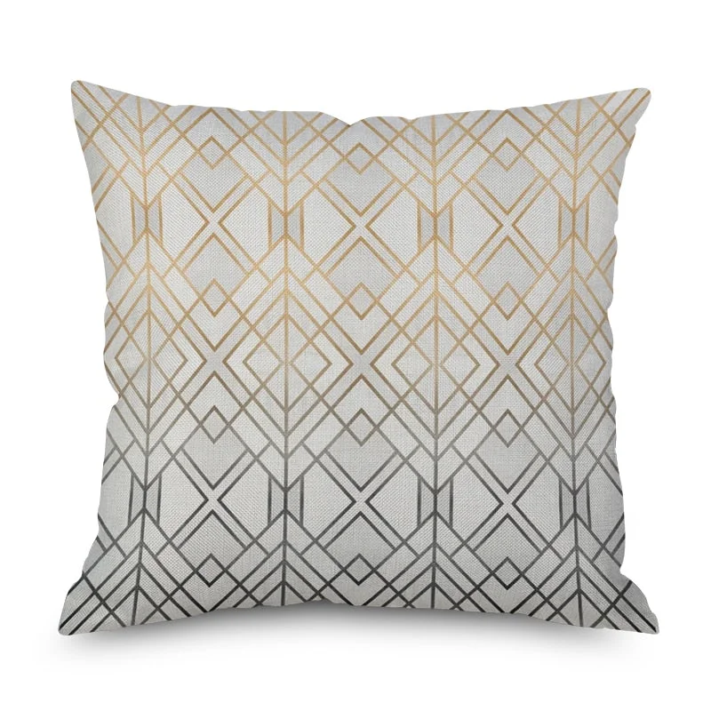 Nordic Marble Geometric Printed Cushion Cover Polyester Throw Pillow Cases for Sofa Car Black Home Decorative Pillowcase 45*45cm