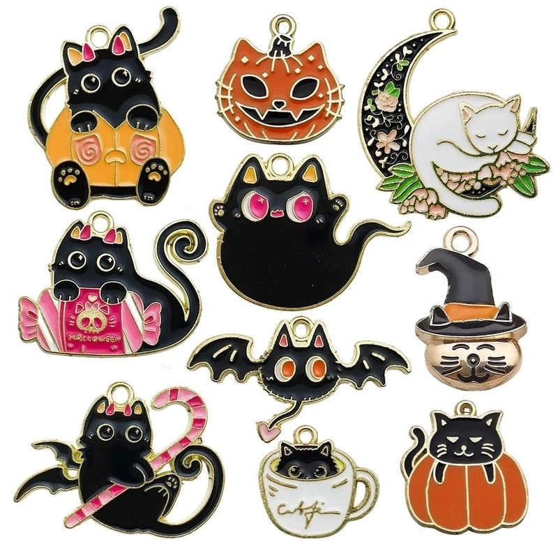 1 Piece 16*24mm 20*20mm 20 * 21mm Alloy Pumpkin Cat Bat Pendant Jewelry Accessories
