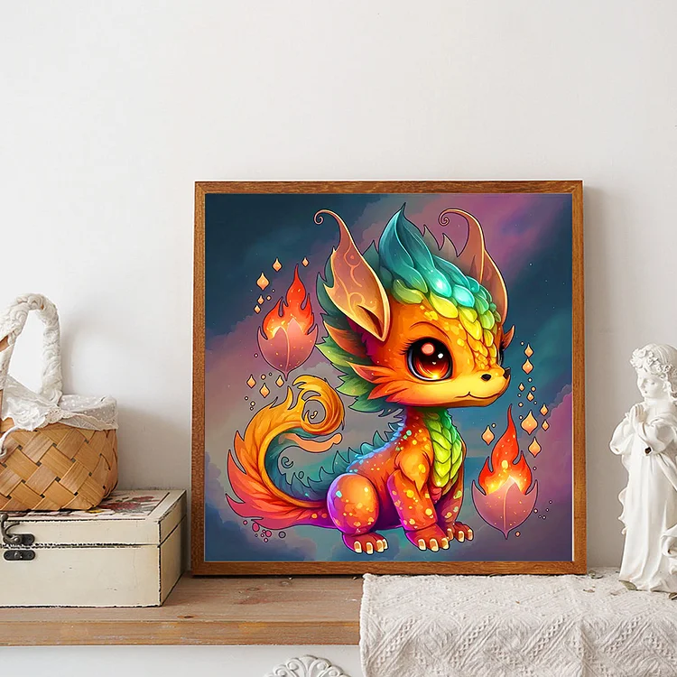 Fiery Dragon - Full Round - Diamond Painting(30*30cm)