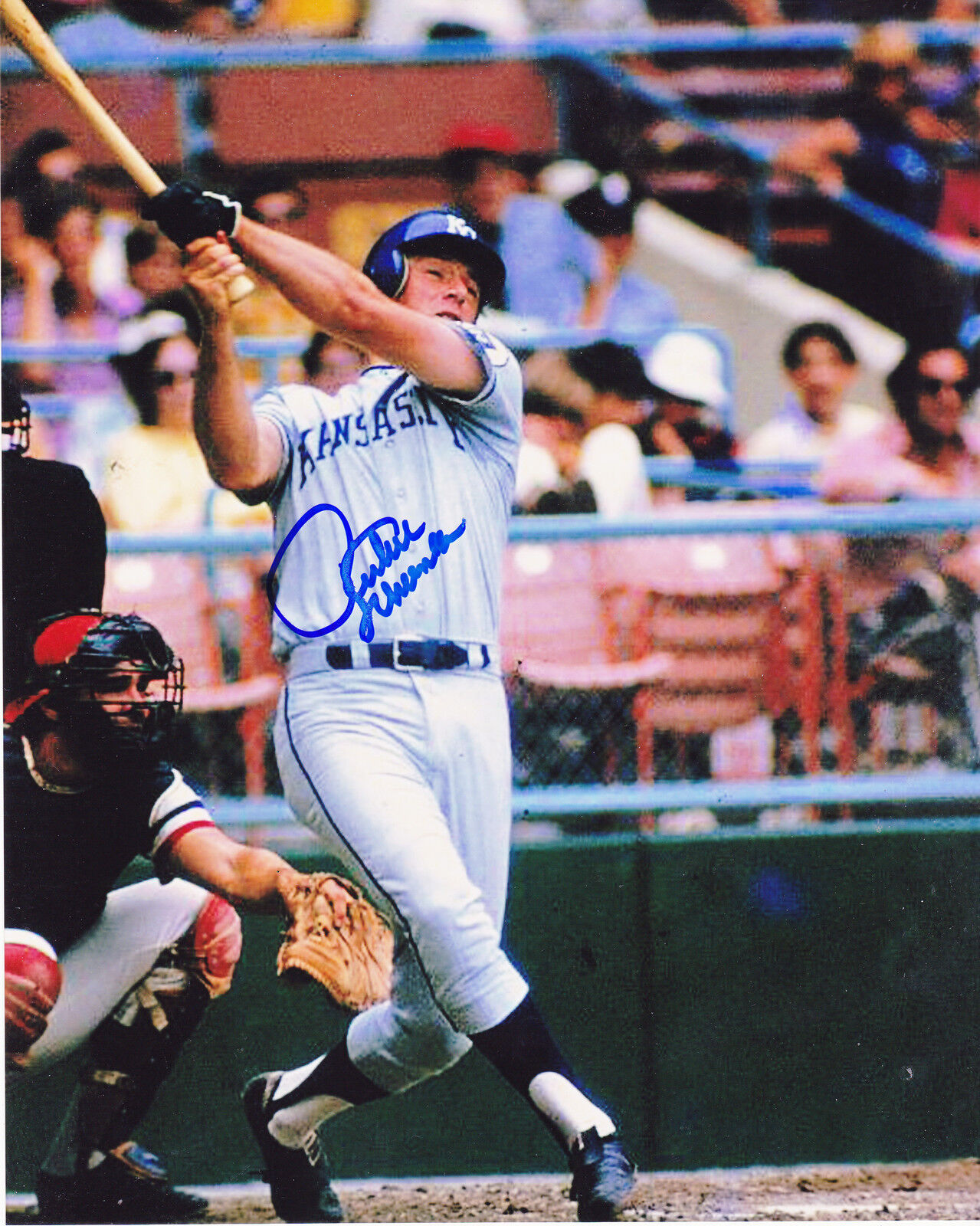 RICHIE SCHEINBLUM KANSAS CITY ROYALS ACTION SIGNED 8x10