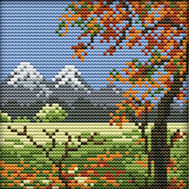 Joy Sunday Four Seasons In The Countryside - Printed Cross Stitch 14CT 16*16CM