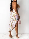 Floral-Print Asymmetric Spaghetti-Neck Midi Dress