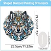 Acrylic Special Shape Indian Wolf Diamond Painting Art Clock Ornaments Kit