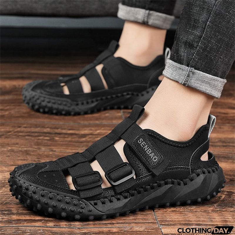 Men's Hollow Out Thick Sole Anti Slip Slingback Sandals