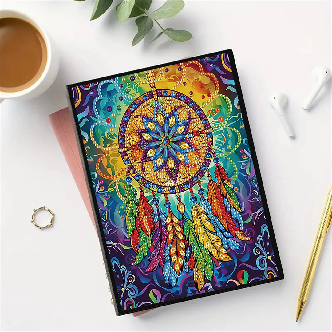 2pcs Patterns Partial DIY 50 Pages A5 Diamond Painting Notebook for Study Home