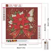 Diamond Painting - Full Round Drill - Christmas Poinsettia(Canvas|30*30cm)