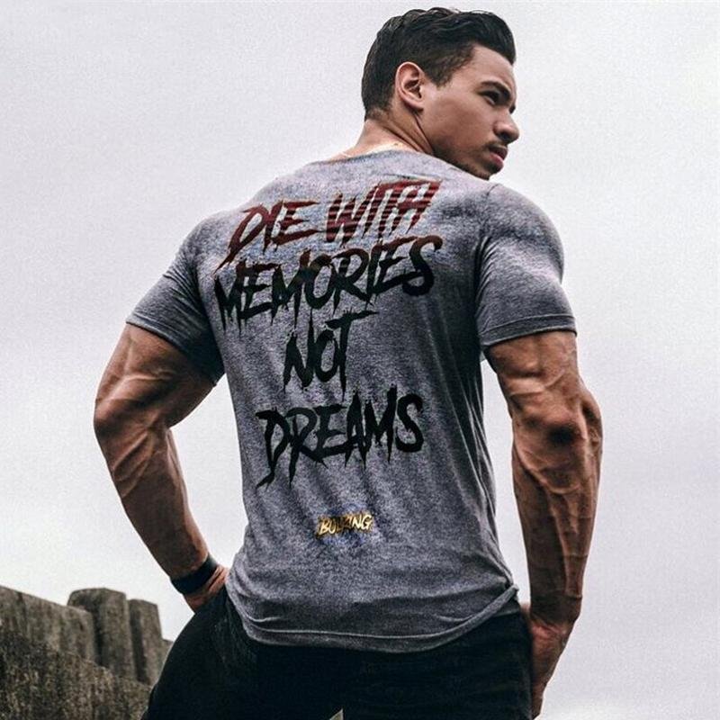Men Short Sleeve Cotton T-Shirt Summer Casual Fashion Gyms Fitness Bodybuilding T Shirt Male Slim Tees Tops Clothing